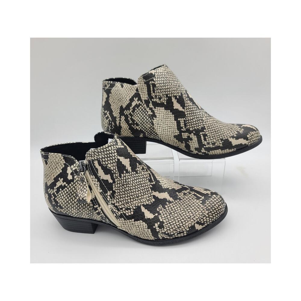 Arizona Jean Company Galen Snakeskin Leather 9.5M Booties Zip Closure NWOT